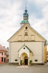 Fototapeta na wymiar View at the Saint Jacob church in Skofja Loka - Slovenia