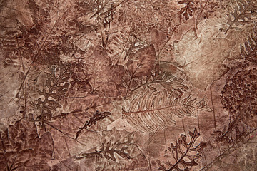 Autumn leaves print stamp