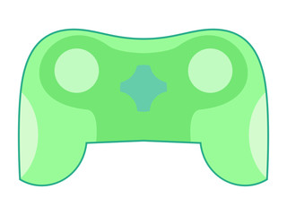 Vector, colored illustration of joystick. Topics of videogames, technology, playing, computer