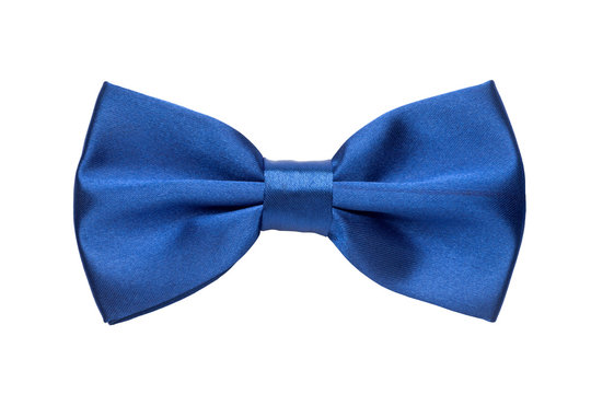 Blue bow tie isolated on white background