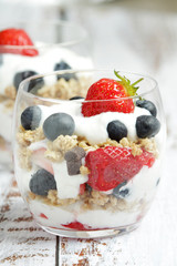Yogurt with fresh berry and granola