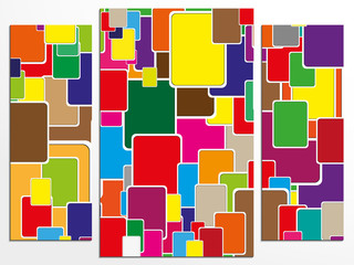 Three-part panel with an abstract pattern. Vector illustration.