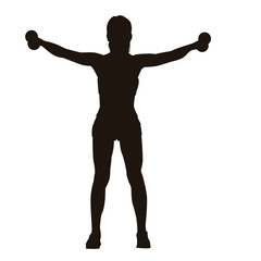 Women Exercise With Dumbbells Silhouette