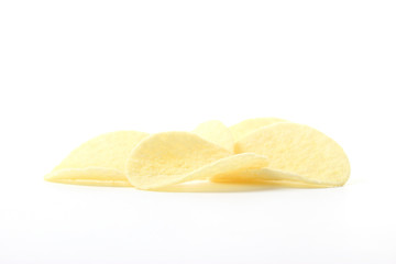 Potato Chips Isolated On White. Snacks