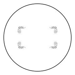 Froral board Art frame icon in circle round outline black color vector illustration flat style image