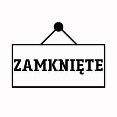 sign on white zamknięte