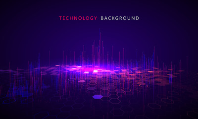 Matrix of countless blocks, big data, quantum computer concept,cloud computing.