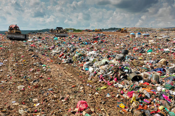 Plastic pollution crisis. Landfill in Malaysia
