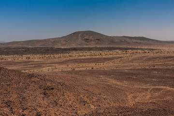 An aerial view of the Harrat Kishb volcanic field, Makkah Province, Saudi Arabia