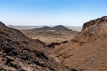 Huge lava outcrops of Harrat Kishb, Makkah Province, Saudi Arabia
