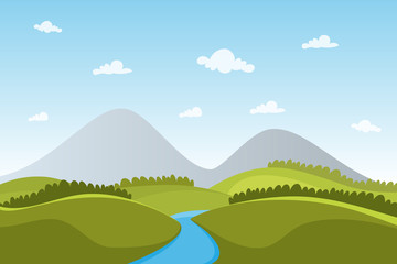 View landscape nature mountain vector for poster, background or wallpaper