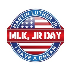 Design emblem Martin Luther King Jr. day or MLK JR. Day letter emblem design on the white background