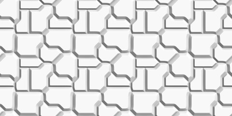Abstract decorative 3D white background. Seamless pattern. Rendering illustration.