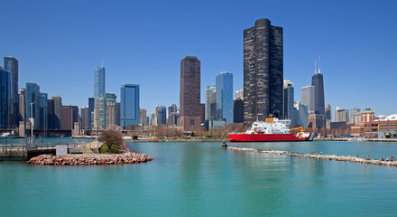 Naklejka premium Skyline of Chicago city