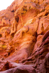 Coloured Canyon is a rock formation on South Sinai (Egypt) peninsula. Desert rocks of multicolored sandstone background.	