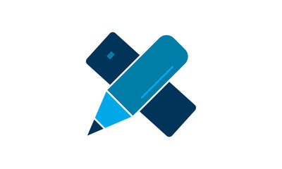 Pencil with ruler icon. Vector concept illustration for design.