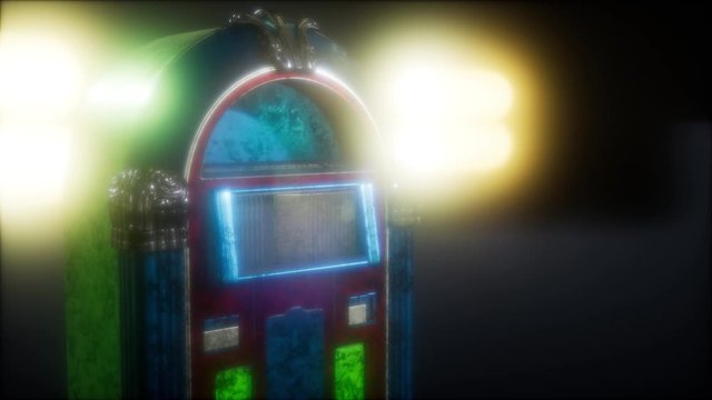 retro jukebox in the dark