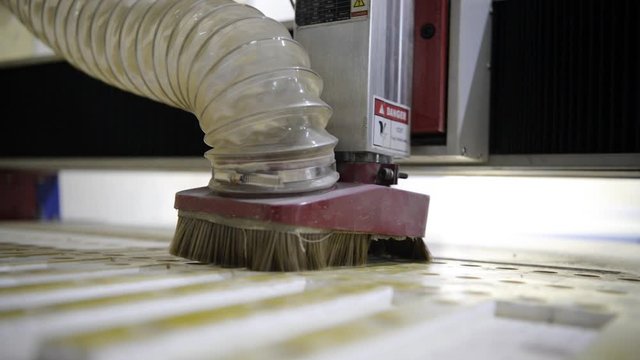 Engraving CNC milling machine in the process.