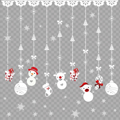 Christmas isolated on transparent background. Vector Illustration