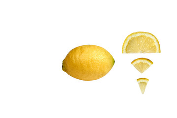shot of a lemon among lemon admires in english alphabet.