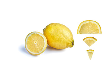 shot of a lemon among lemon admires in english alphabet.