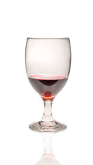 glass of red wine isolated on white background