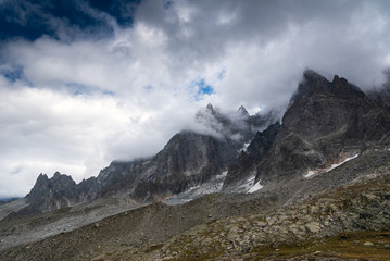 Alpine landscape near Mont Blanc in France side.