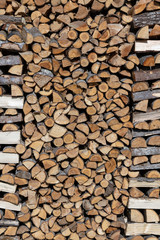 A neatly framed stack of firewood