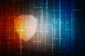 2d illustration Security concept - shield 