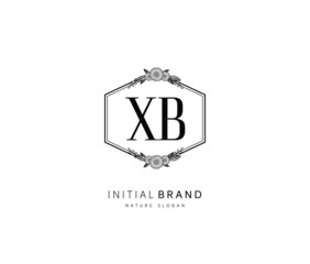 X B XB Beauty vector initial logo, handwriting logo of initial signature, wedding, fashion, jewerly, boutique, floral and botanical with creative template for any company or business.