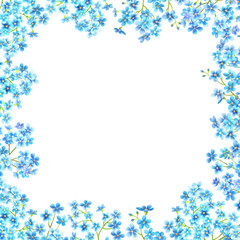 Forget me not flowers watercolor background