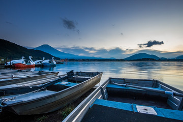 Mt.fuji with Lake kawaguchiko in the evening