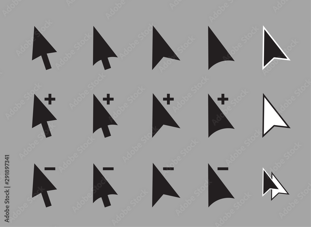 Poster Vector computer arrow cursors icon set