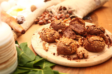 cookies with chocolate and nuts