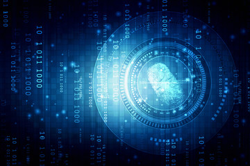 Fingerprint Scanning Technology Concept 2d Illustration