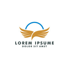 Wing logo template icon design vector