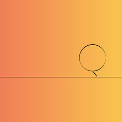 Geometric shape on a gradient orange background