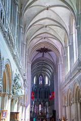 Fototapeta premium Bayeux. Intérieur de la cathédrale Notre-Dame. Calvados. Normandie