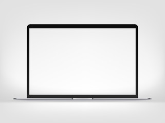 Modern premium thin laptop vector mockup isolated on white background