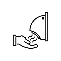 Hand dryer outline icon, bathroom equipment illustration.