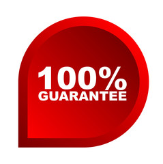 red vector banner 100% guarantee