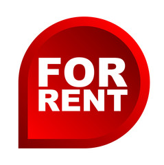 red vector banner for rent