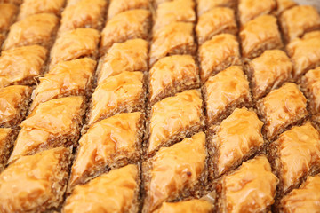 Baklava before serving