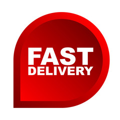 red vector banner fast delivery