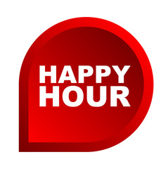 red vector banner happy hour