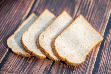 close up sliced whole grain bread