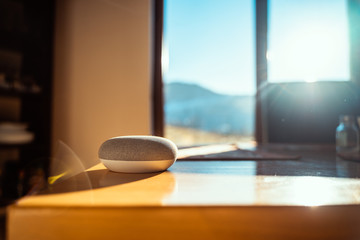 Smart ai speaker. Smart home concept 