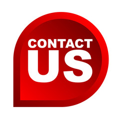 red vector banner contact us