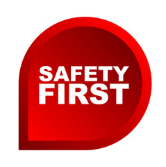 red vector banner safety first