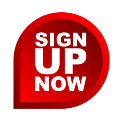 red vector banner sign up now